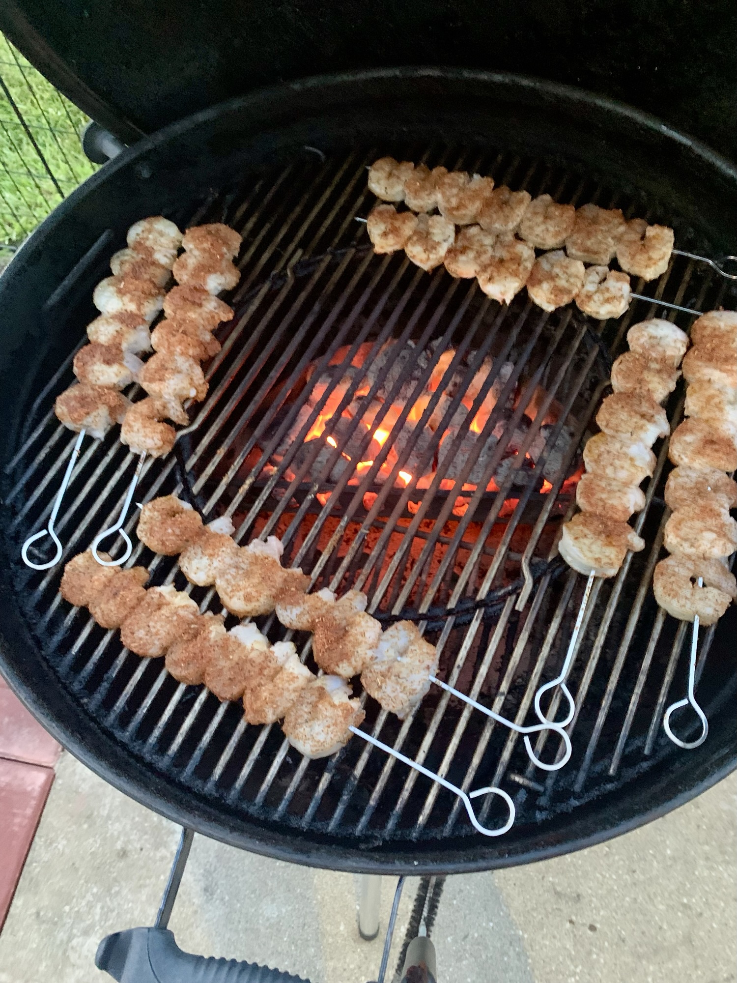 chargrill shrimp kebabs